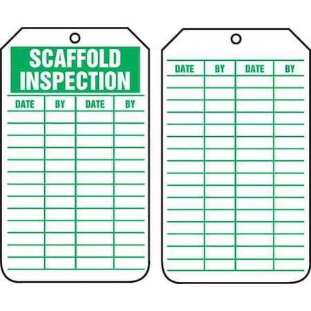 Tag, Scaffold, Plastic, 5 3/4 in H x 3 1/4 in W, Rectangle, 25 PK MPN:TRS317PTP
