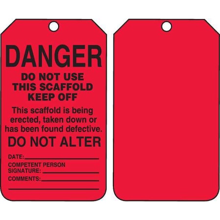 Tag, Scaffold, Cardstock, 5 3/4 in H x 3 1/4 in W, Rectangle, 25 PK MPN:TSS101CTP