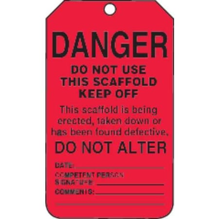 Tag, Scaffold, Plastic, 5 3/4 in H x 3 1/4 in W, Rectangle, 25 PK MPN:TSS101PTP