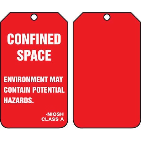 Hazard Tag, Status Alert, Cardstock, 5 3/4 in H x 3 1/4 in W, Rectangle, 25 PK MPN:TSS820CTP