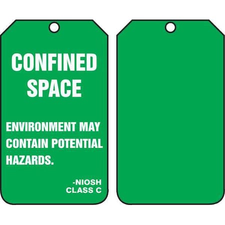 Hazard Tag, Status Alert, Plastic, 5 3/4 in H x 3 1/4 in W, Rectangle, 25 PK MPN:TSS824PTP