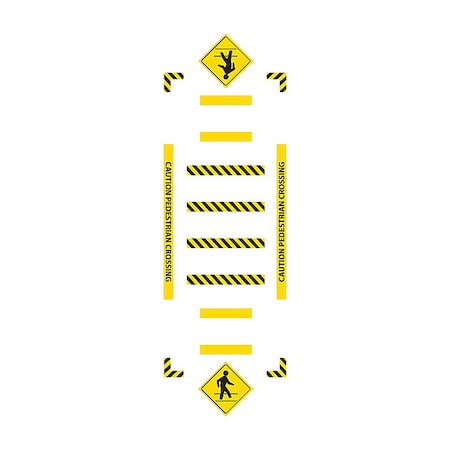 Floor Sign, 144 in Height, 36 in Width, Polypropylene, Vinyl, Rectangle, English MPN:WFK32