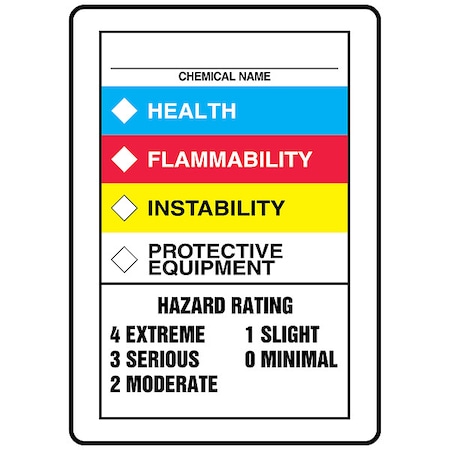 Chemical Label, Vinyl, 7 in W, 10 in H MPN:ZFD844VS