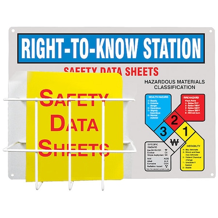Right To Know Station, Right-To-Know Station, Aluminum/Pvc-Coated Steel Wire, 24 in W, 18 in H MPN:ZRS347