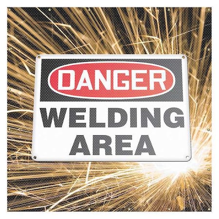 Welding Screen, Danger Welding Area, Vinyl, 13 oz/sq yd., 6 ft W x 6 ft H, Red MPN:PWD112RD