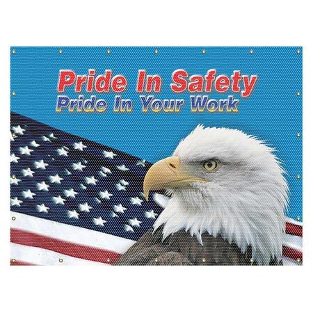Welding Screen, Pride In Safety, Pride In Your Work, Vinyl, 32 oz/sq yd, 8 ft W x 6 ft H, Blue MPN:PWD126BU