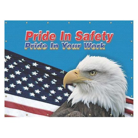 Welding Screen, Pride In Safety, Pride In Your Work, Vinyl, 32 oz/sq yd, 8 ft W x 6 ft H, Yellow MPN:PWD126YL