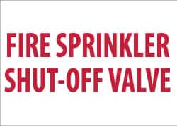 Fire Sprinkler Shut-Off Valve, Plastic Fire Sign MPN:M160RB