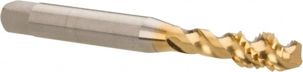 Spiral Flute Tap: 1/4-20, UNC, 3 Flute, Modified Bottoming, 3B Class of Fit, Powdered Metal, TiN Finish MPN:40083-01T
