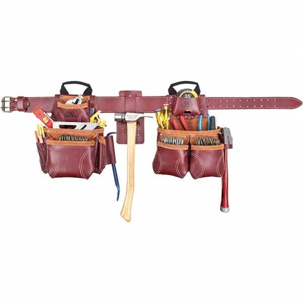 Tool Aprons & Tool Belts; Tool Type: Apron; Minimum Waist Size: 29; Maximum Waist Size: 42; Material: Leather; Number of Pockets: 18; Color: Brown MPN:21453