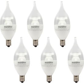 Sunlite® LED CA11 CFC Light Bulb E12 Base 4.5W 300 Lumens 2700K Warm White Pack of 6 41850-NS