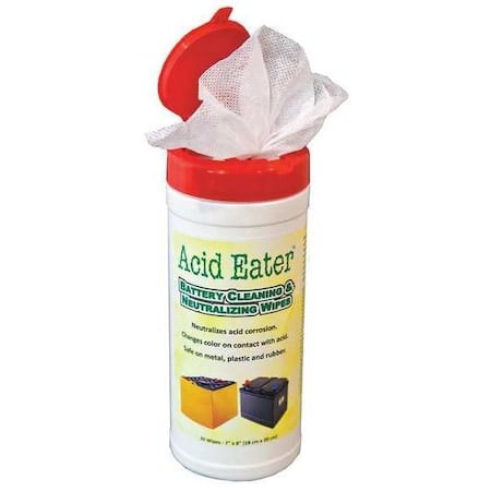 Battery Acid Wipes, Canister, 10 oz., PK12 MPN:1002-003