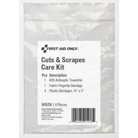 First Aid Only® Cuts and Scrapes Care Kit Refill 6 Pieces Plastic Case 91576