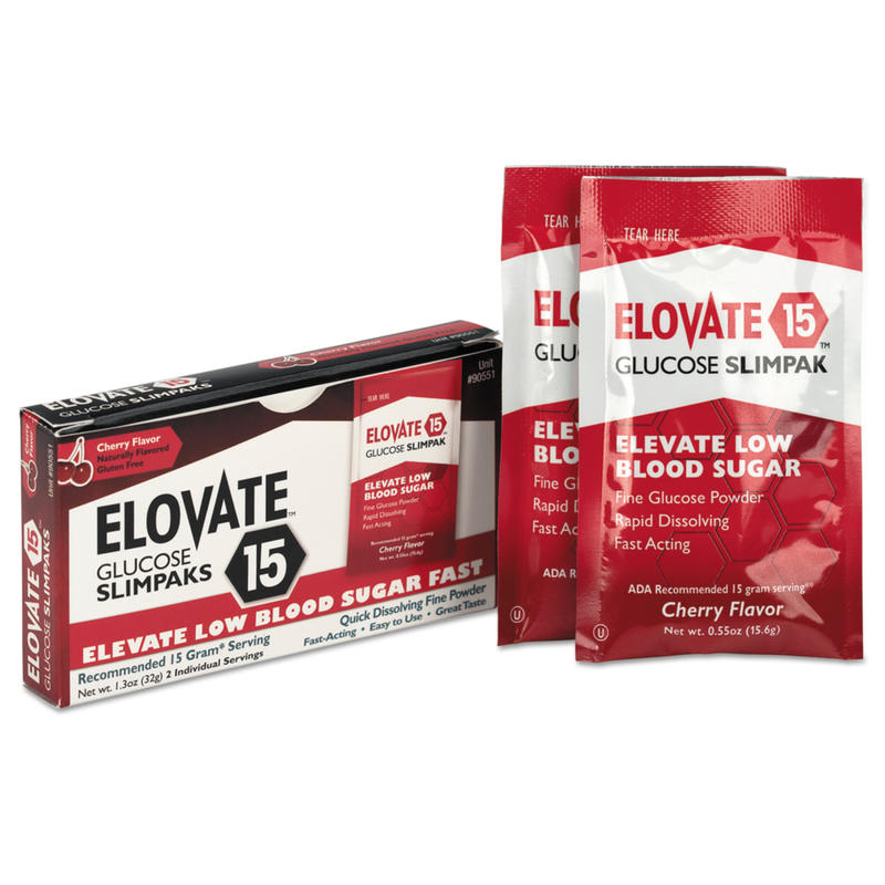 First Aid Only Elovate Glucose SlimPak Refill For SmartCompliance General Business Cabinets, 0.55 Oz, Box Of 2 Packs MPN:90551