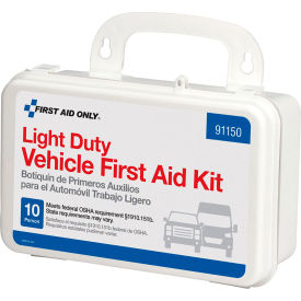 First Aid Only® Light Duty Vehicle First Aid Kit 89 Pieces Plastic Case 91150