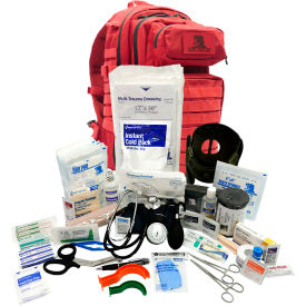 Elite First Aid Tactical Trauma First Aid Backpack 214 Pieces Fabric Case FA138R-FAK