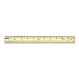 Westcott® Hole Punched Wood Ruler English and Metric with Metal Edge 12