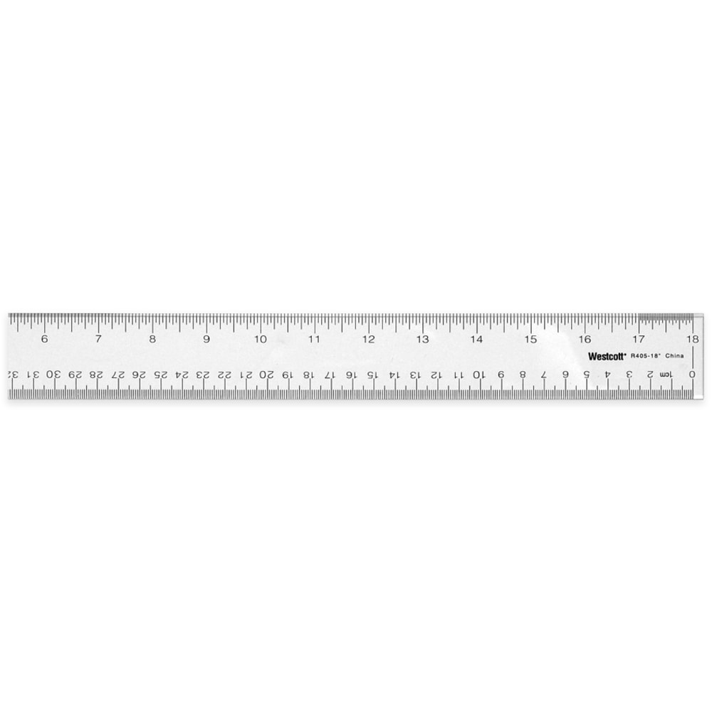 Westcott Transparent Acrylic Ruler, 18in (Min Order Qty 15) MPN:10564