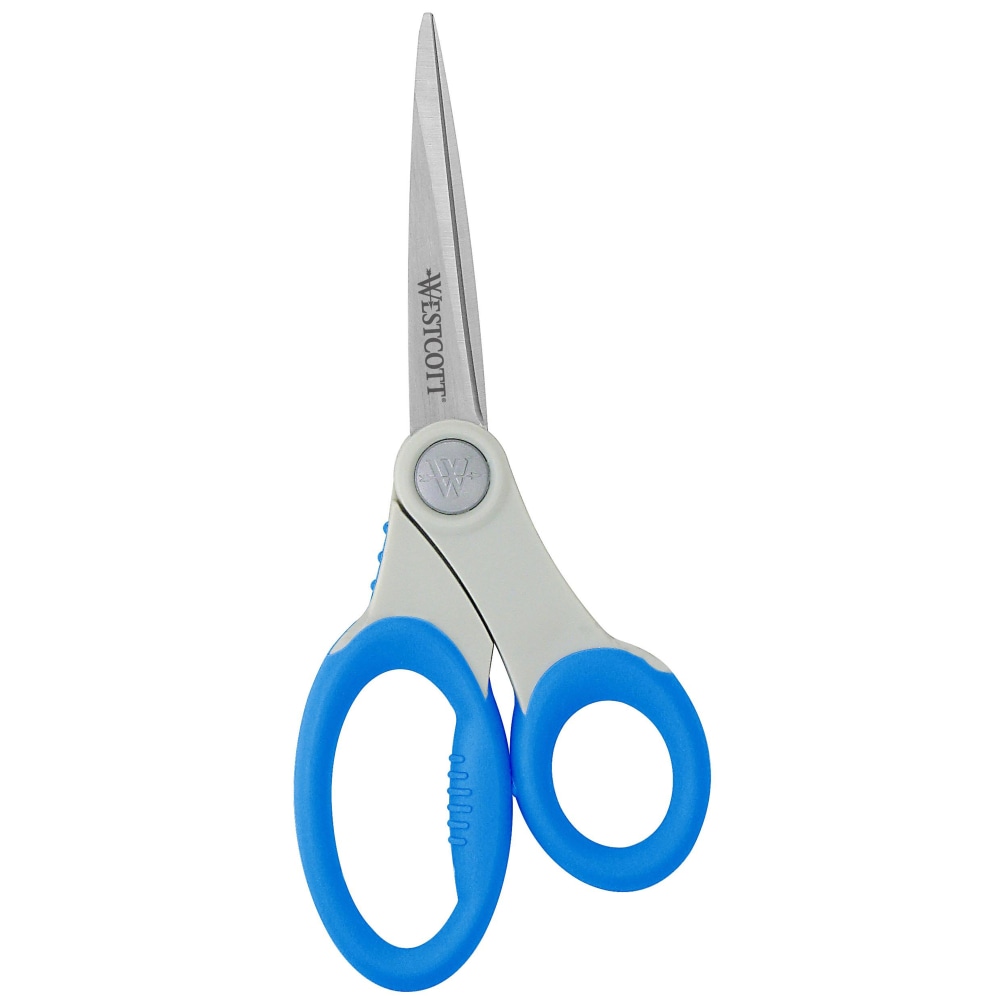 Westcott Soft Handle Scissors With Anti-Microbial Product Protection, 8in, Pointed, Blue MPN:14643