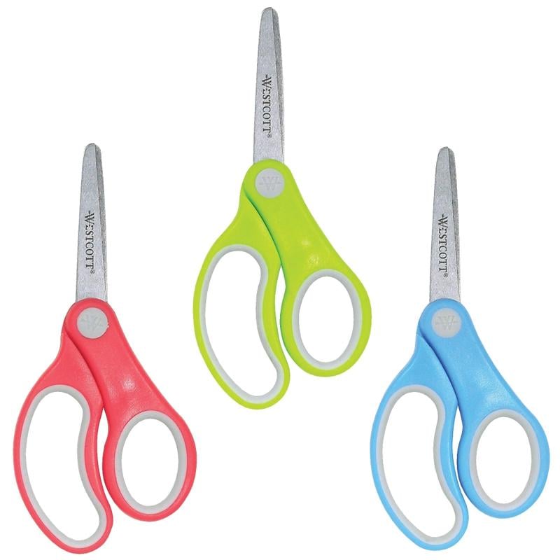 Westcott Soft-Handle Kids Scissors, 5in, Blunt, Assorted Colors, Pack Of 12 (Min Order Qty 2) MPN:15971
