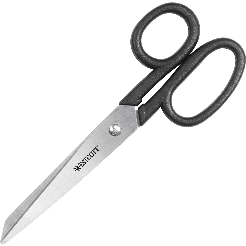 Westcott All Purpose Kleencut 7in Straight Scissors - 3.31in Cutting Length - 7in Overall Length - Stainless Steel - Straight Tip - Black - 1 Each MPN:19017
