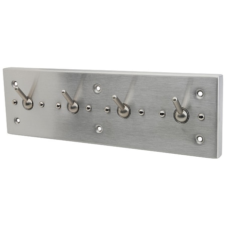 Clothes Hook Panel with 4 Hooks, SS MPN:1828