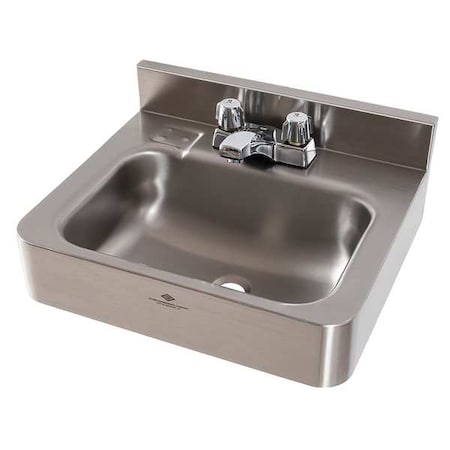 Stainless Steel Bathroom Sink, With Faucet, Bowl Size 14-1/2