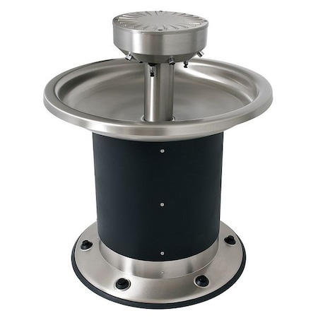 6 Station Wash Fountain, Black/Silver, Circular MPN:3506-3-F-BO-DV-VPB-MXTP