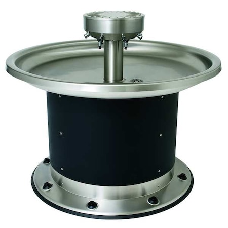 Eight Station, Circular Wash Fountain, Black/Silver MPN:3508-3-F-BO-DV-VPB-MXTP