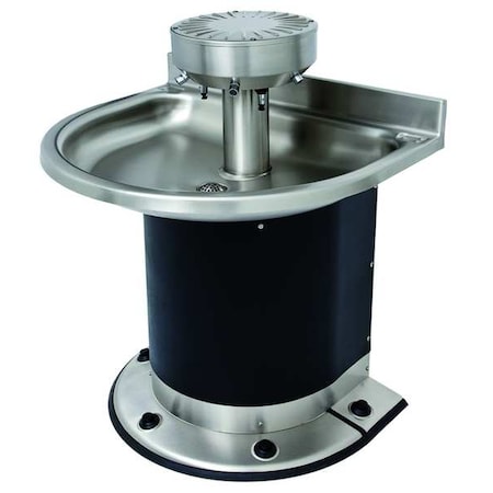 Four Station, On-Floor, Semi-Circular Wash Fountain, Black/Silver MPN:3544-2-F-DV-VPB-MXTP