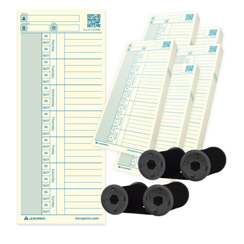 Acroprint Weekly Accessory Bundle, 1-Sided, 10inH x 8inW, White, Pack Of 252 Pieces, ASB252 MPN:01-0296-010