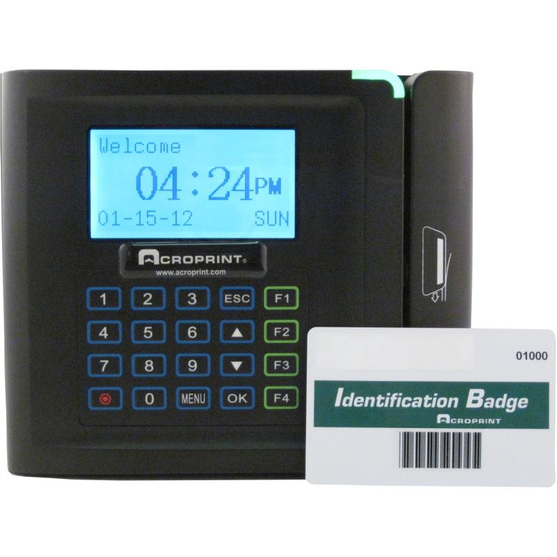 Acroprint timeQplus Ethernet Time Clock With Barcode System, 250 Employees, 9.25in x 10.75in x 3.75in, Black MPN:ACP010266000