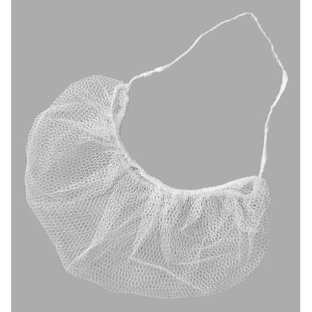 Beard Cover, Nylon, Polyester, 18 in Dia., White, Universal, 1000 PK MPN:BN18W