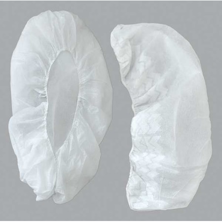 Disposable Shoe Covers, Polypropylene, White, Slip Resistant Sole: Yes, 2XL MPN:M2105W-N/S-18