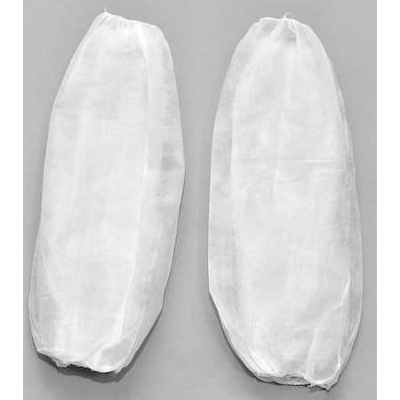 Poly-Lite Disposable Sleeves, 18 in Length, 1.25 mil Thick, Serged Seam, White, 200 PK MPN:PP118