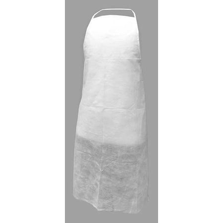 Disposable Sleeve Apron, Polypropylene, Serged, 1 mil, 36 in, White, 28 in x 36 in, 100 PK MPN:PP150