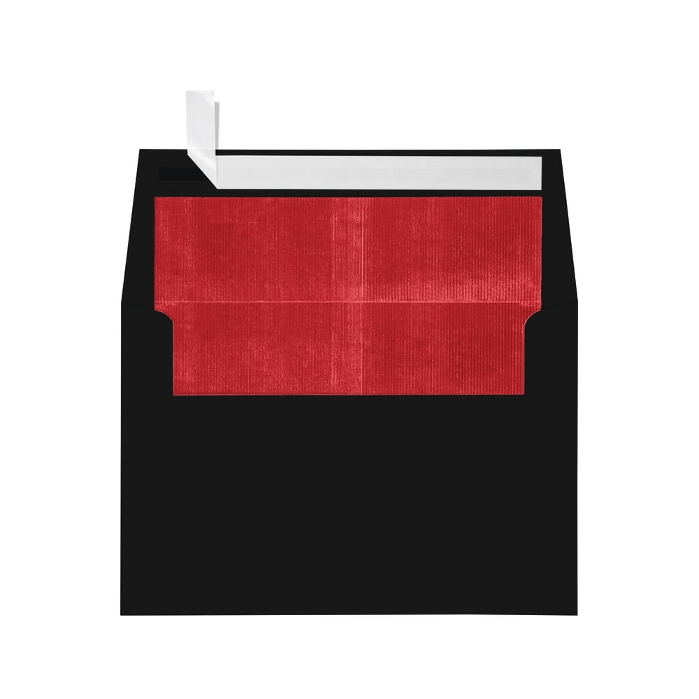 LUX Foil-Lined Invitation Envelopes A4, Peel & Press Closure, Black/Red, Pack Of 50 MPN:FLBK4872-01-50