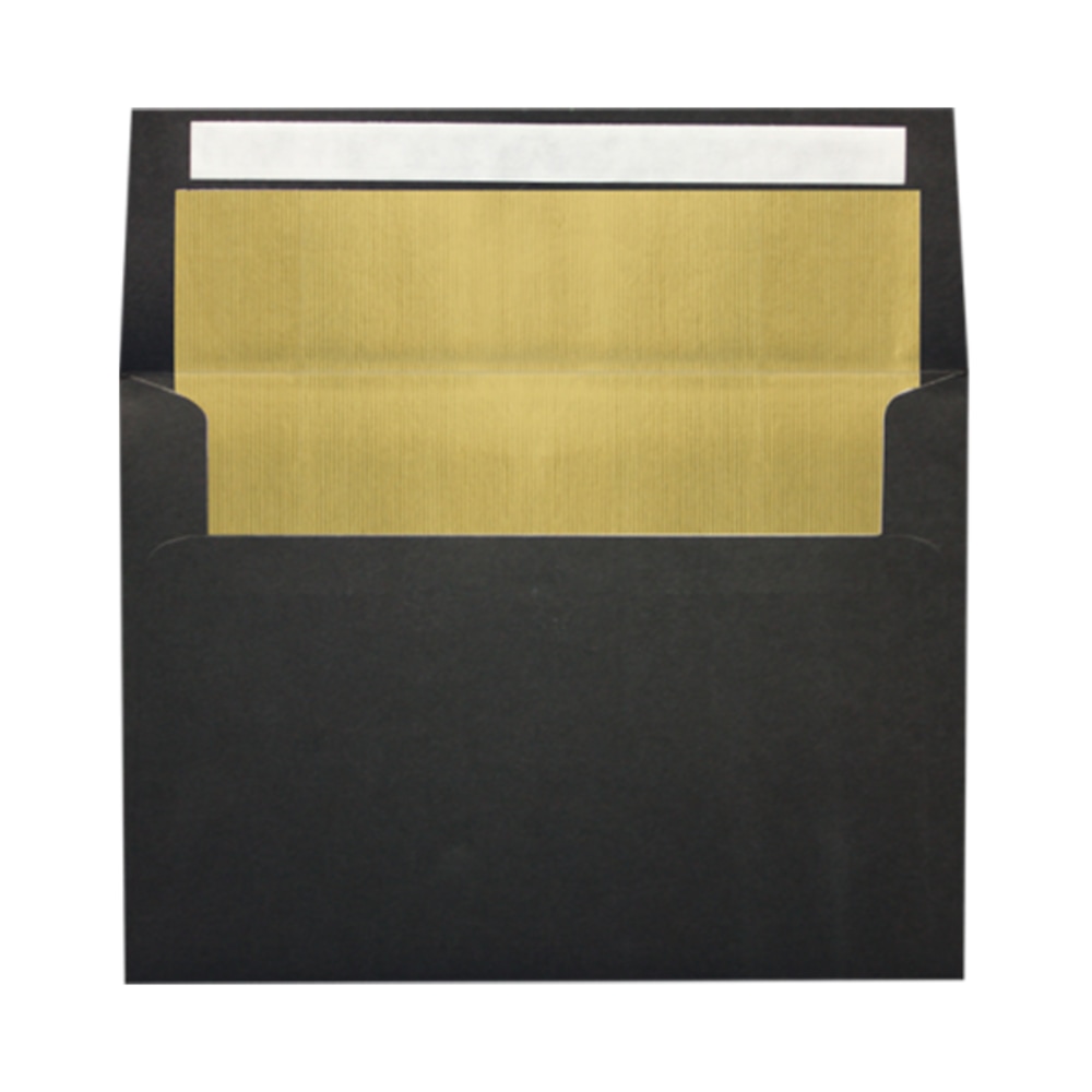 LUX Invitation Envelopes, A7, Peel & Stick Closure, Black/Gold, Pack Of 250 MPN:FLBK4880-04-250