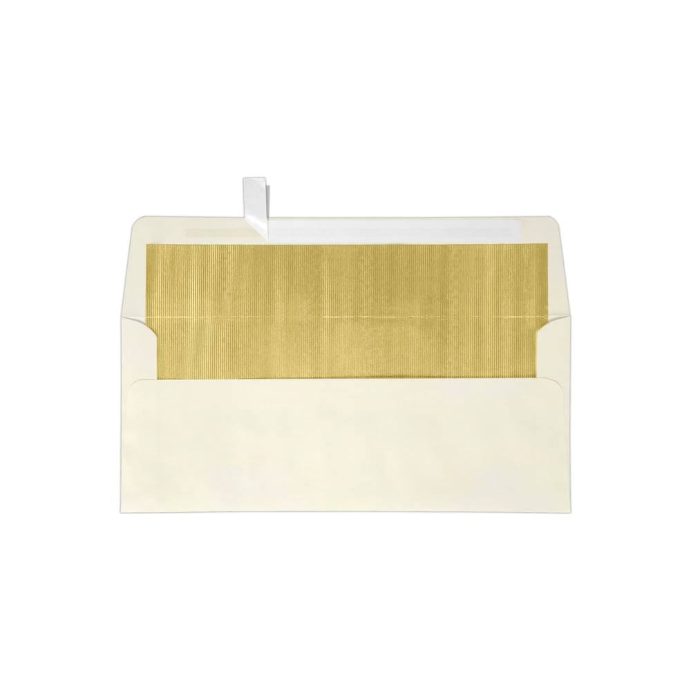 LUX #10 Foil-Lined Square-Flap Envelopes, Peel & Press Closure, Natural/Gold, Pack Of 1, 000 MPN:FLNT4260-04-1M