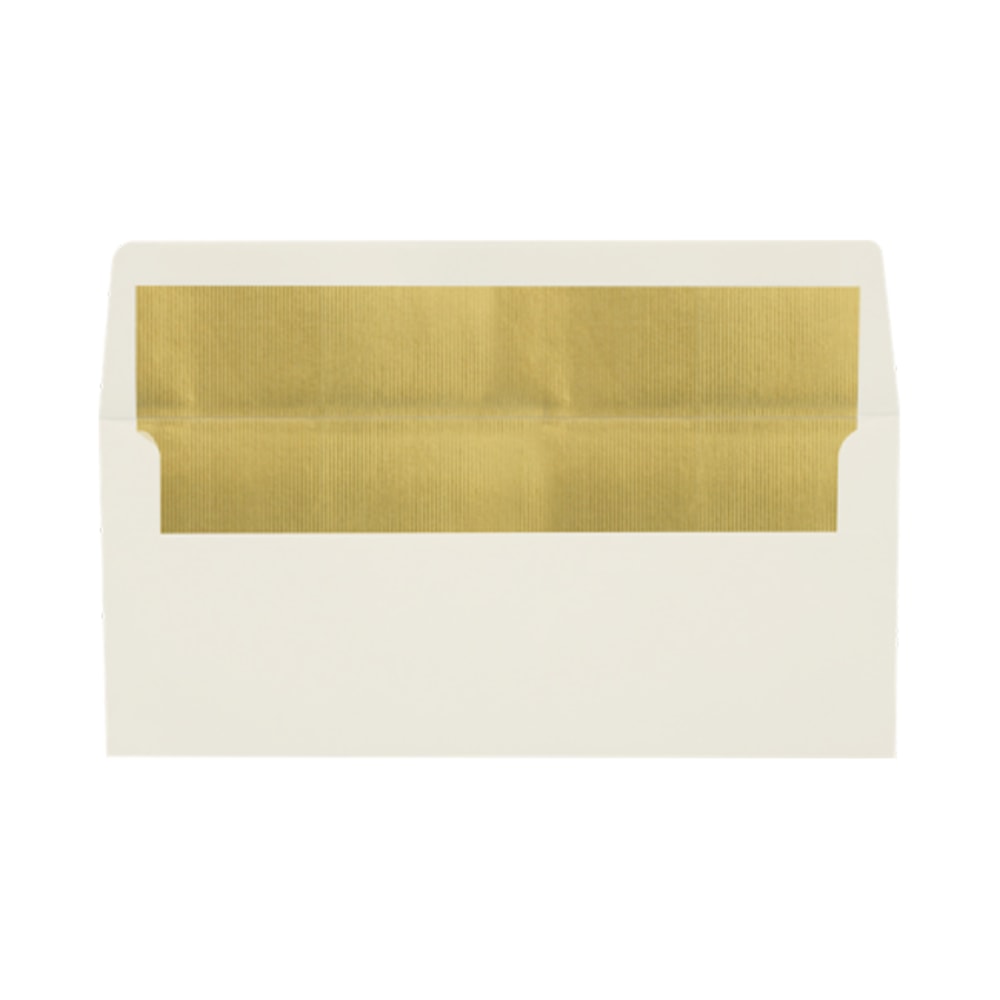LUX #10 Foil-Lined Square-Flap Envelopes, Peel & Press Closure, Natural/Gold, Pack Of 500 MPN:FLNT4260-04-500