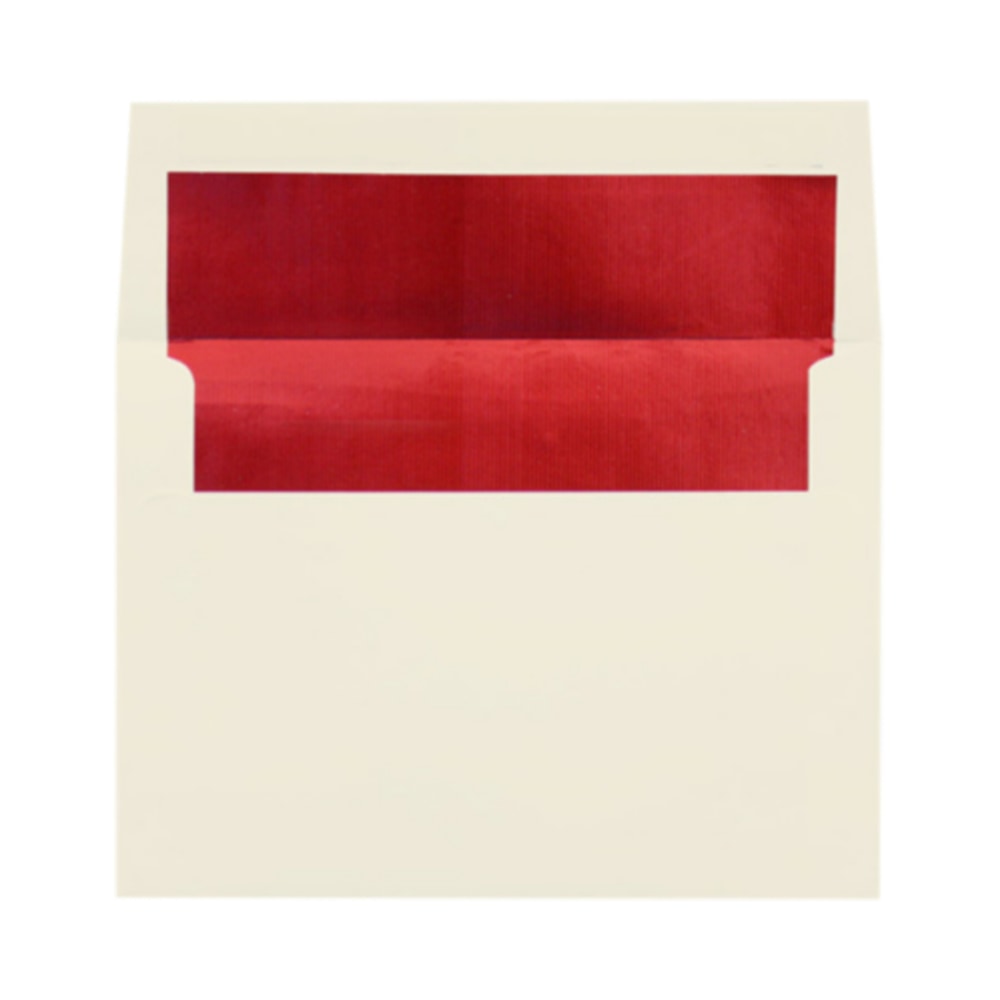 LUX Foil-Lined Invitation Envelopes A4, Peel & Press Closure, Natural/Red, Pack Of 50 MPN:FLNT4872-01-50