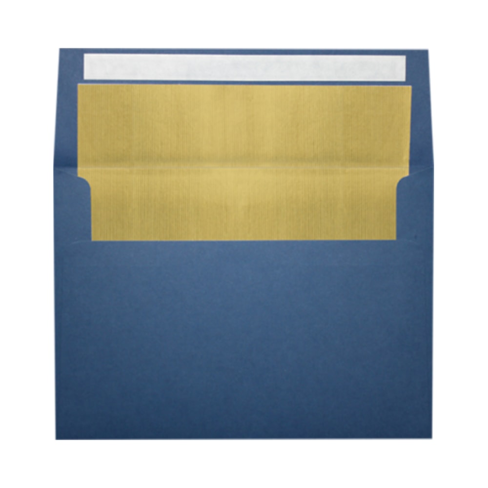 LUX Invitation Envelopes, A7, Peel & Stick Closure, Gold/Navy, Pack Of 250 MPN:FLNV4880-04-250