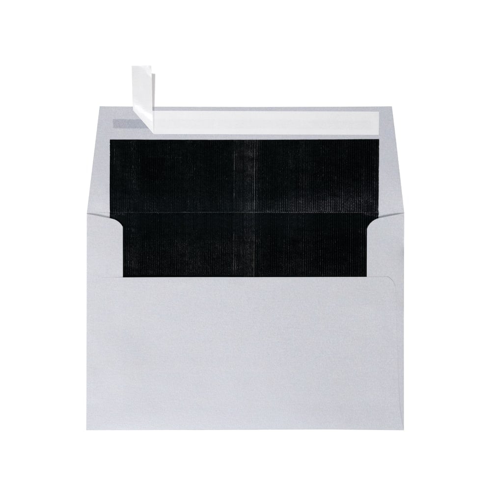 LUX Foil-Lined Invitation Envelopes A4, Peel & Press Closure, Silver/Black, Pack Of 50 MPN:FLSL4872-02-50