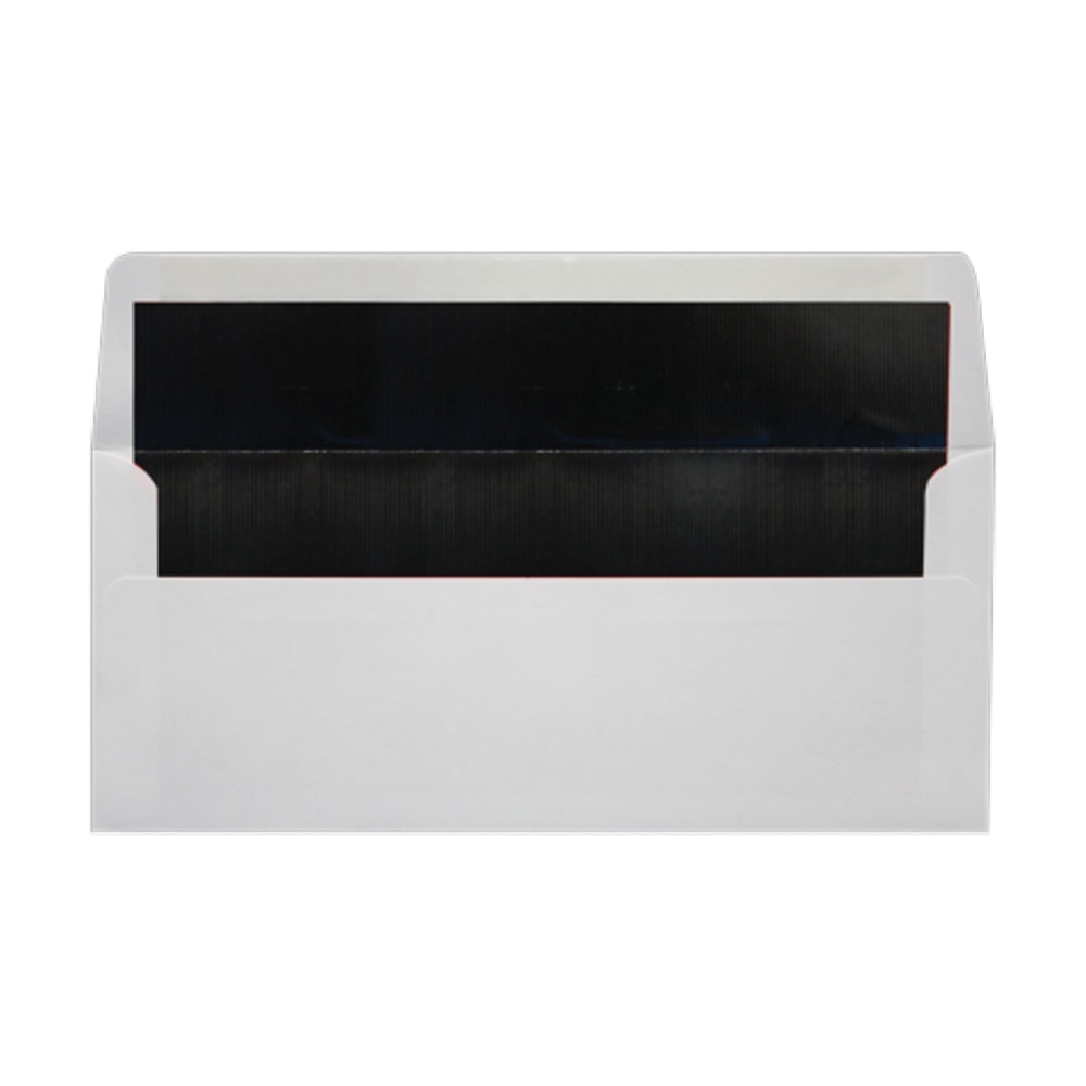 LUX #10 Foil-Lined Square-Flap Envelopes, Gummed Seal, White/Black, Pack Of 1, 000 MPN:FLWH4260-02-1M