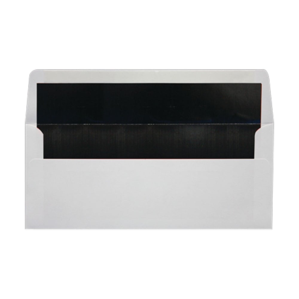 LUX #10 Foil-Lined Square-Flap Envelopes, Gummed Seal, White/Black, Pack Of 250 MPN:FLWH4260-02-250