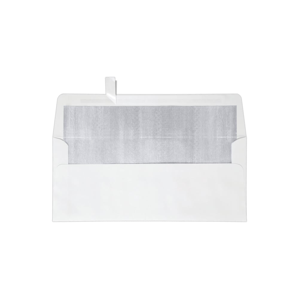 LUX #10 Foil-Lined Square-Flap Envelopes, Peel & Press Closure, White/Silver, Pack Of 50 MPN:FLWH4260-03-50
