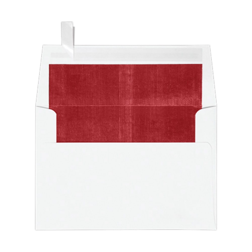 LUX Foil-Lined Invitation Envelopes A4, Peel & Press Closure, White/Red, Pack Of 250 MPN:FLWH4872-01-250