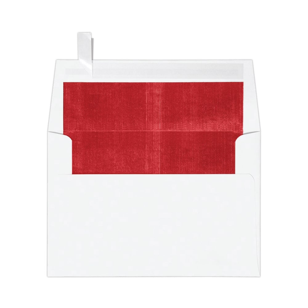 LUX Foil-Lined Invitation Envelopes A4, Peel & Press Closure, White/Red, Pack Of 50 MPN:FLWH4872-01-50