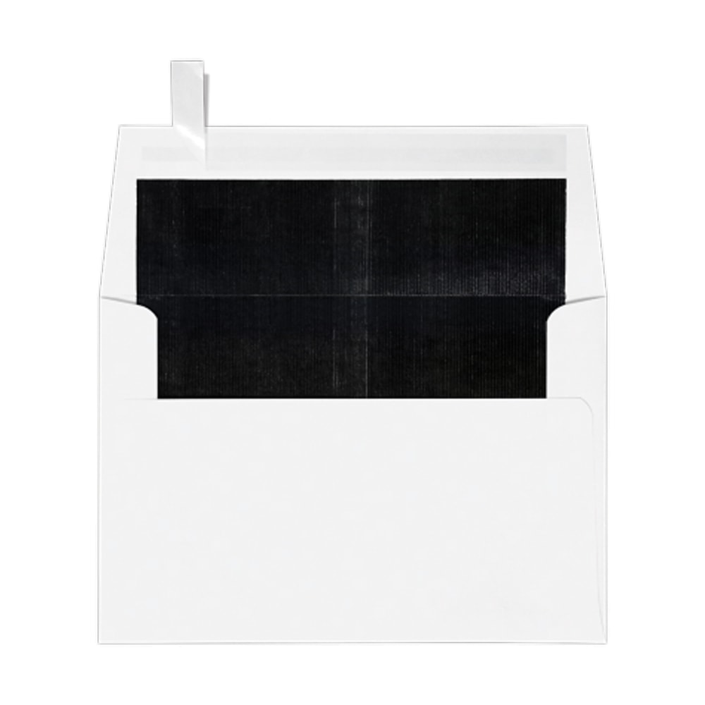 LUX Foil-Lined Invitation Envelopes A4, Peel & Press Closure, White/Black, Pack Of 50 MPN:FLWH4872-02-50