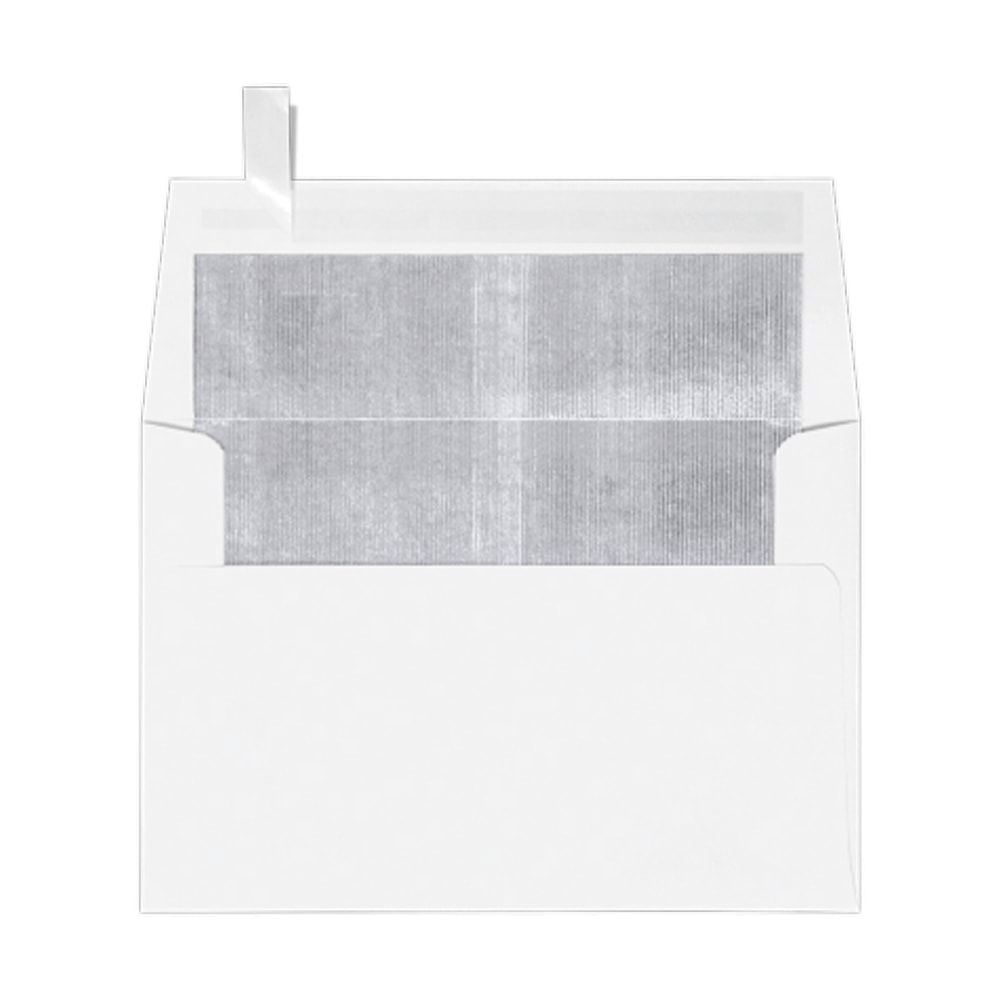 LUX Foil-Lined Invitation Envelopes A4, Peel & Press Closure, White/Silver, Pack Of 250 MPN:FLWH4872-03-250